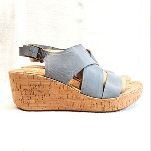 KORKS Leather Wedge Sandal
